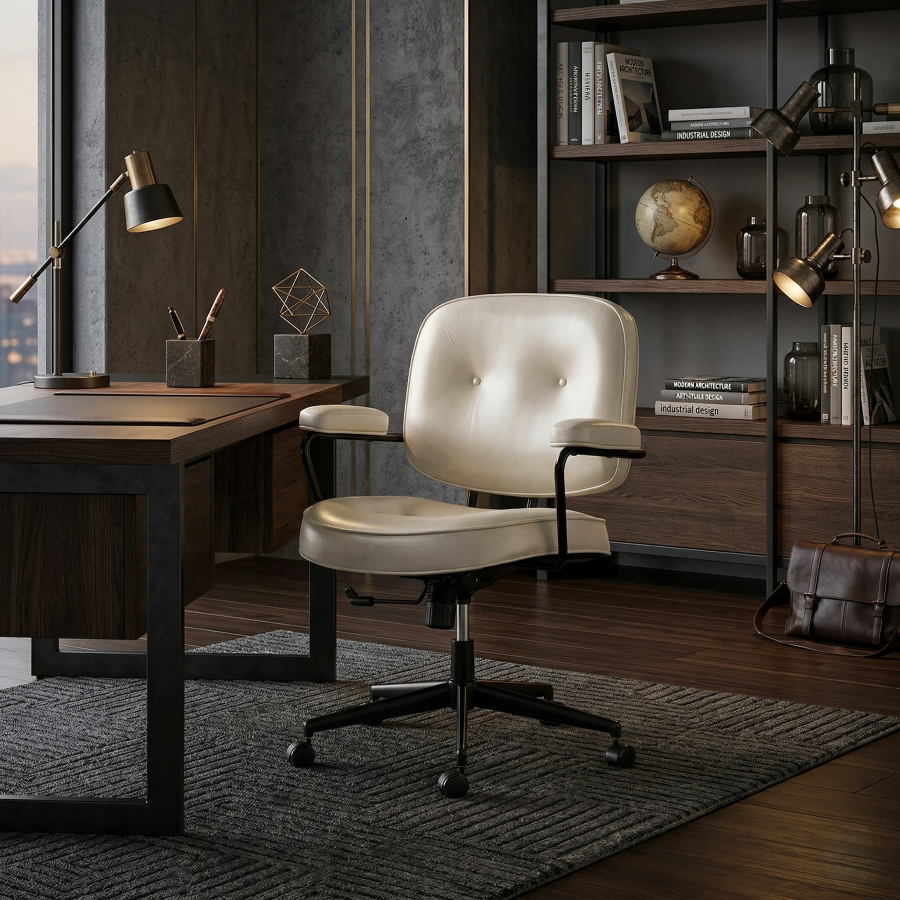 Multi-functional Chair – Luxury Cowhide Swivel Office & Computer Chair