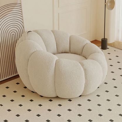 Pumpkin Bliss: sillón reclinable de suelo color crema para dormitorios y balcones acogedores