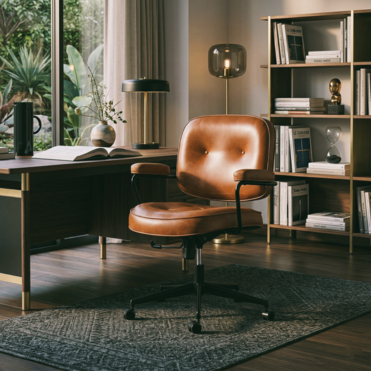 Multifunktionaler Stuhl – Luxuriöser Drehstuhl aus Rindsleder für Büro & Computer
