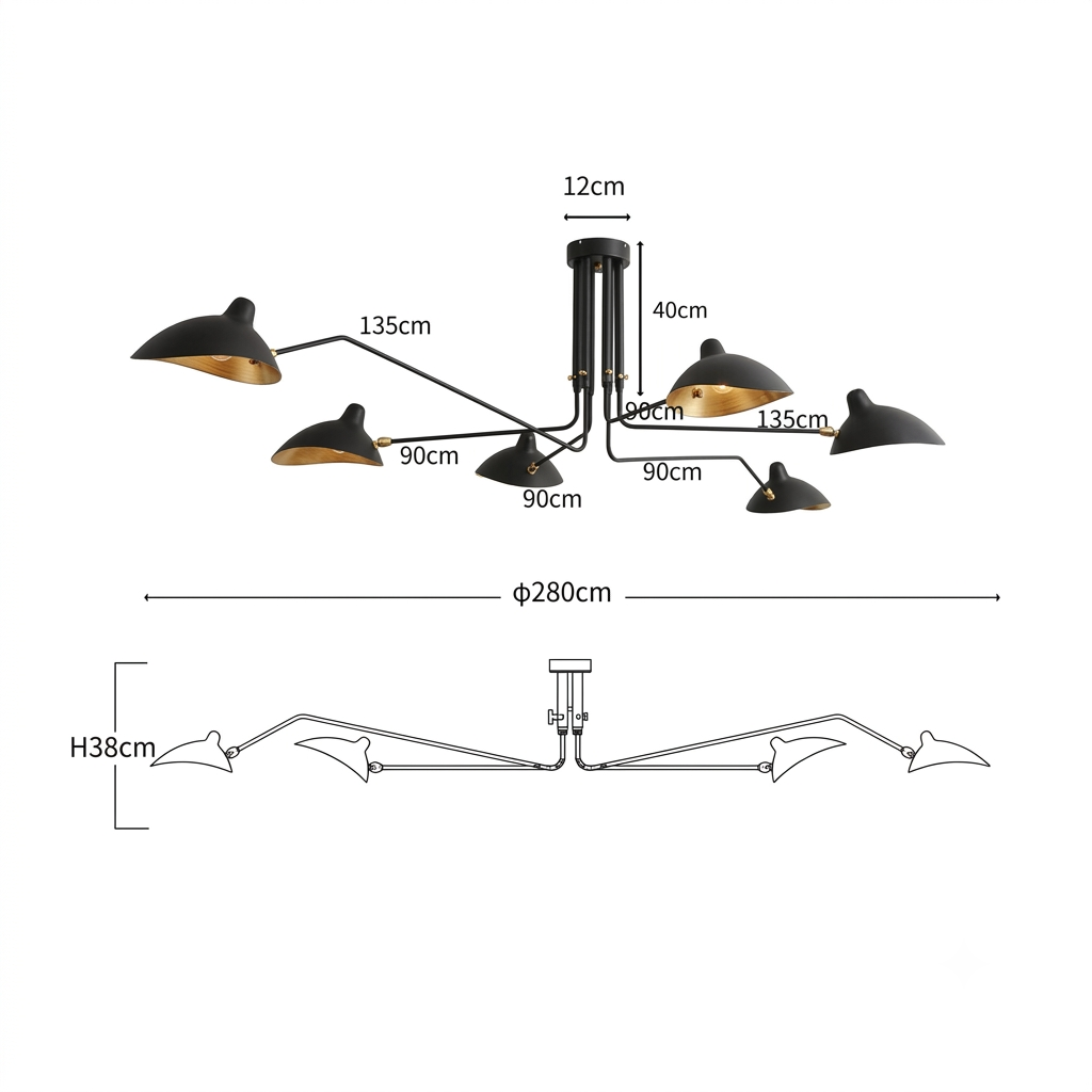 Serge Mouille Spider Ceiling Lamp Replica – A Mid-Century Modern Icon