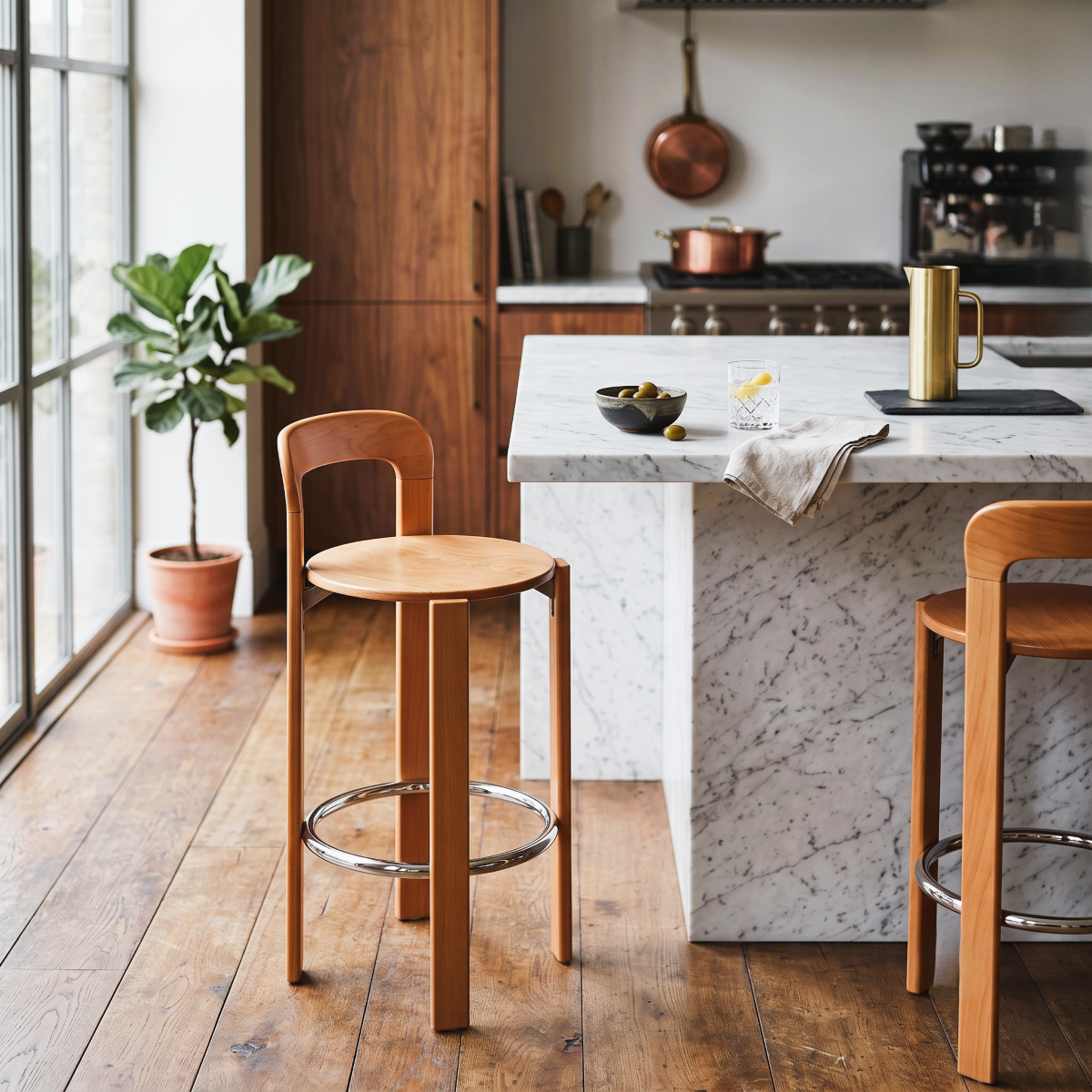 Rey Bar Stool Replica – Minimalist Nordic Design & Mid-Century Charm