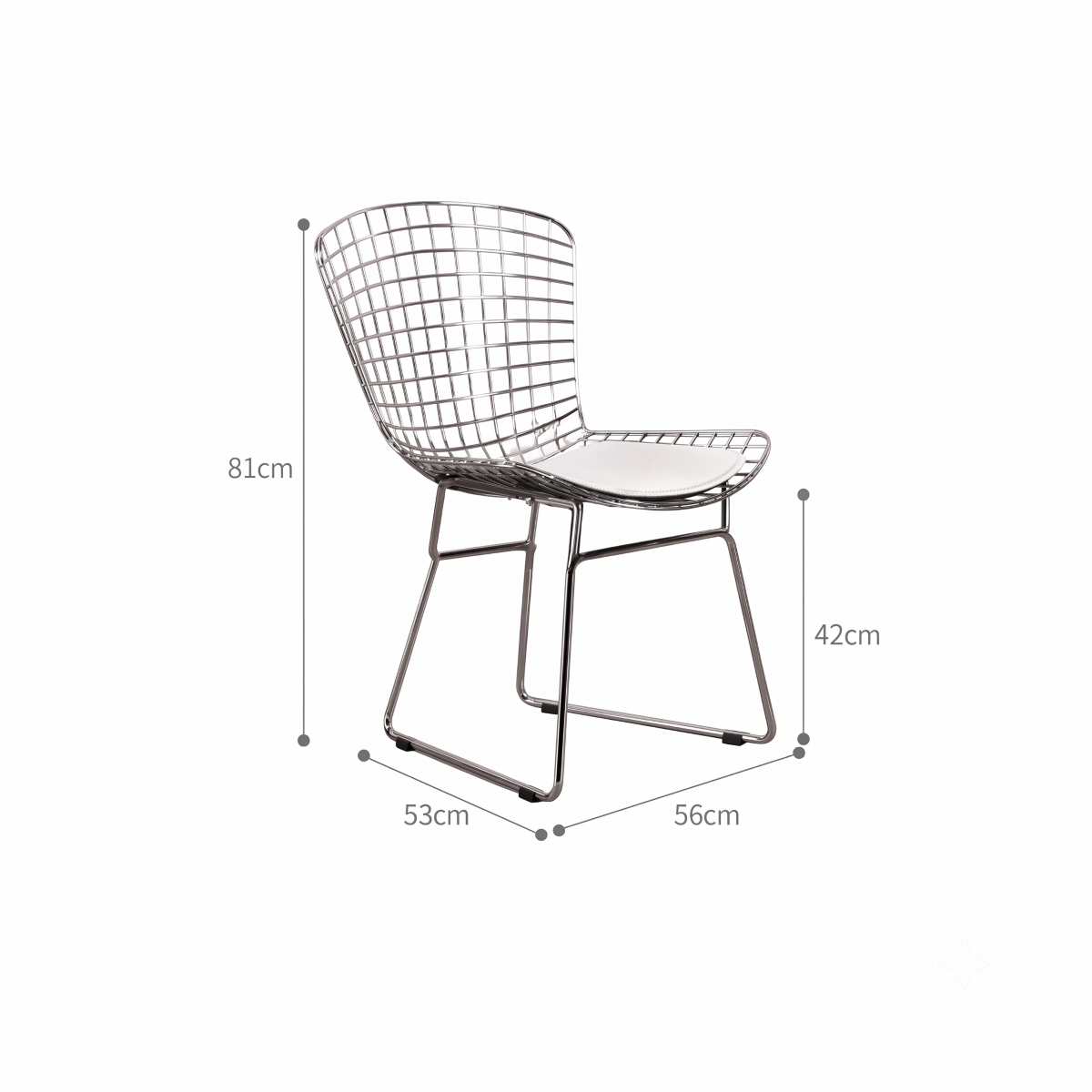 Mid-Century Modern Bauhaus Dining Chair — Minimalist Designer Steel Backrest Chair for Home