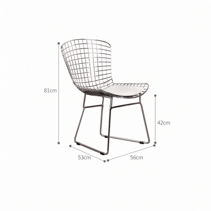 Mid-Century Modern Bauhaus Dining Chair — Minimalist Designer Steel Backrest Chair for Home