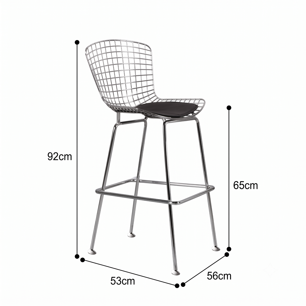 Mid-Century Modern Bauhaus Dining Chair — Minimalist Designer Steel Backrest Chair for Home