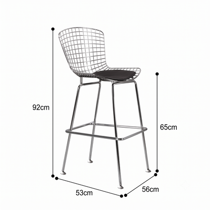 Mid-Century Modern Bauhaus Dining Chair — Minimalist Designer Steel Backrest Chair for Home