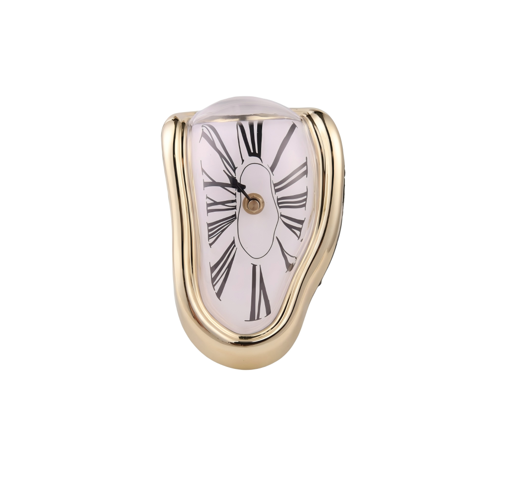 Surrealist Melting Clock – Retro Roman Numeral Desk Corner Clock for Creative Home Decor