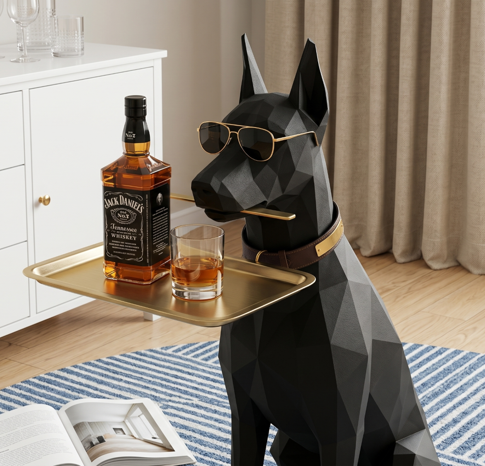 Figura de perro caballero: artesanía exquisita que ilumina el arte de los rincones 