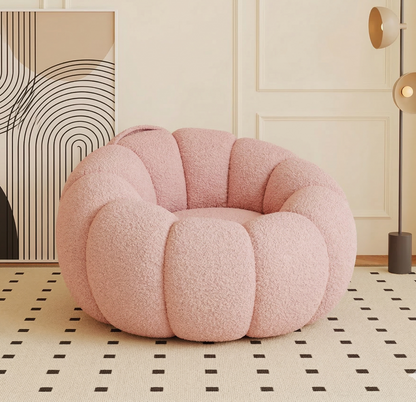 Pumpkin Bliss: sillón reclinable de suelo color crema para dormitorios y balcones acogedores