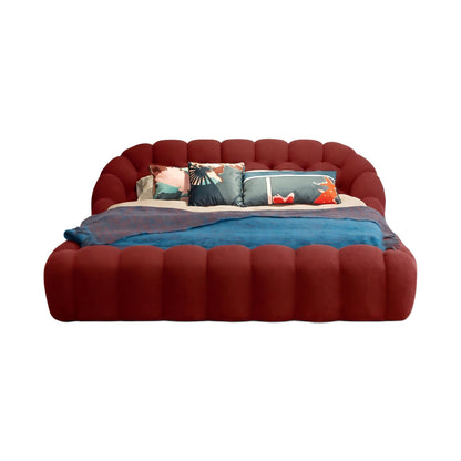 Roche Bobois-Style Football Bed — Premium Teddy Fabric for Wabi-Sabi Master Bedrooms