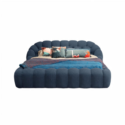 Roche Bobois-Style Football Bed — Premium Teddy Fabric for Wabi-Sabi Master Bedrooms