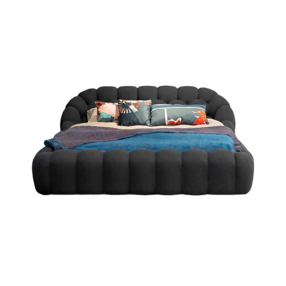 Roche Bobois-Style Football Bed — Premium Teddy Fabric for Wabi-Sabi Master Bedrooms