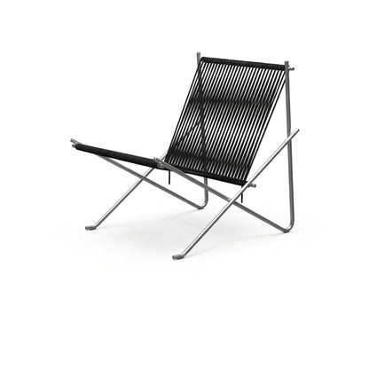 PK4 Lounge Chair Replica – Minimalist Woven Cord & Stainless Steel Design
