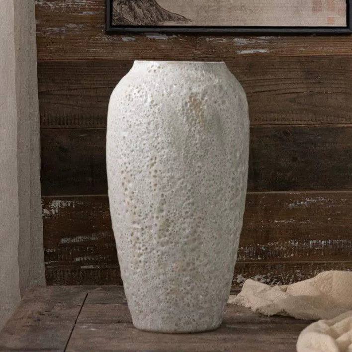 Textured Ceramic Vase Set – Minimalist Decorative Vases (3 Sizes Available)