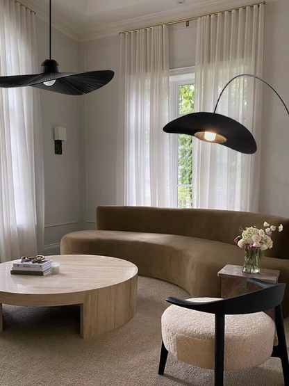 French Straw Hat Fabric Chandelier – Effortless Elegance & Timeless Style