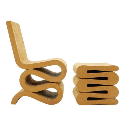Corrugated Cardboard Wiggle Chair — A Creative Fusion of Eco-Design and Modern Form