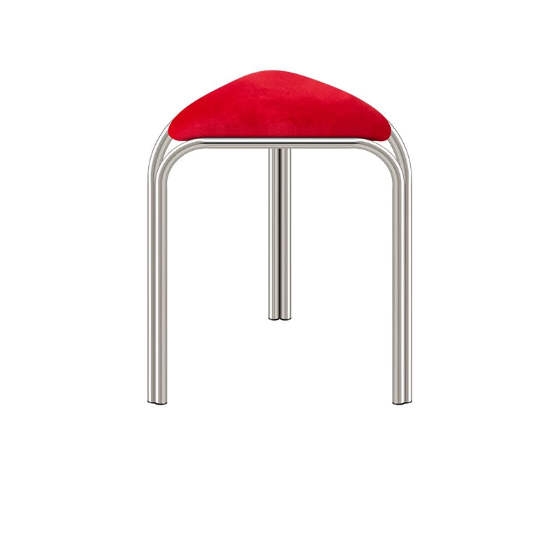 Bauhaus Stainless Steel Triangle Stool — Stackable Mid-Century Modern Design for Dining & Vanity