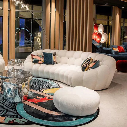 French Italian Trending Bubble Soccer Artistic Curved Elegant Sofa