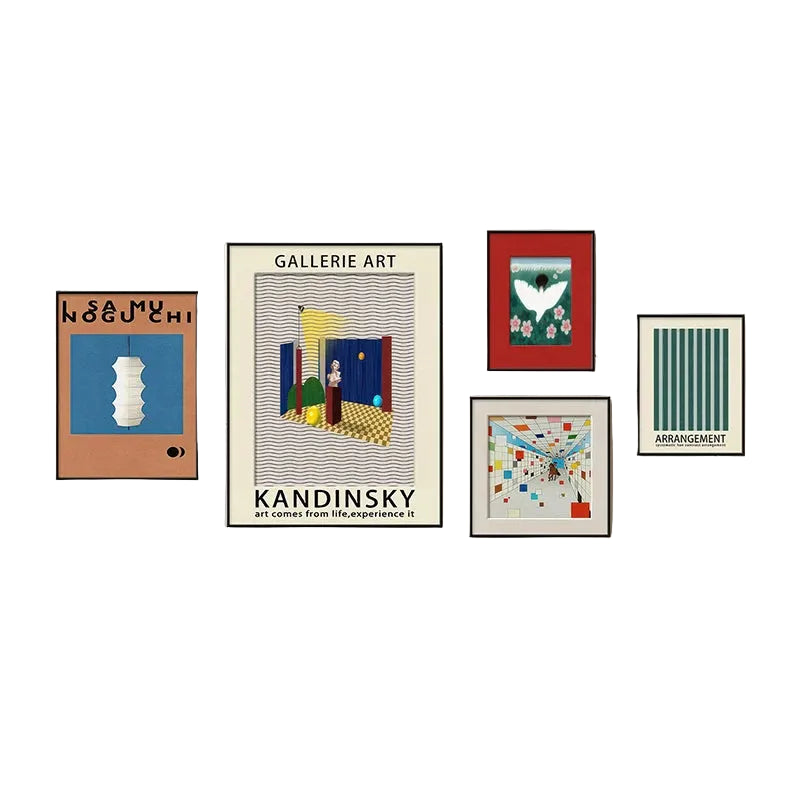 Mid-Century Bauhaus Wall Art – Vibrant Dopamine Geometric Prints for Living Room & Bedroom