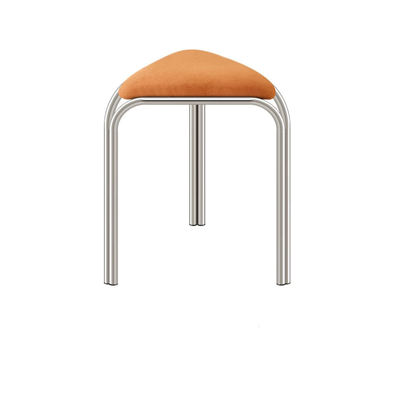 Bauhaus Stainless Steel Triangle Stool — Stackable Mid-Century Modern Design for Dining & Vanity