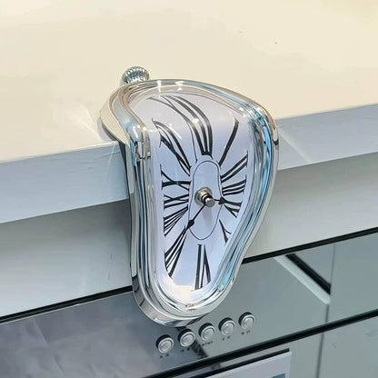 Surrealist Melting Clock – Retro Roman Numeral Desk Corner Clock for Creative Home Decor