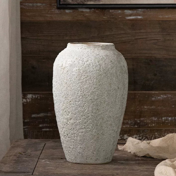 Textured Ceramic Vase Set – Minimalist Decorative Vases (3 Sizes Available)