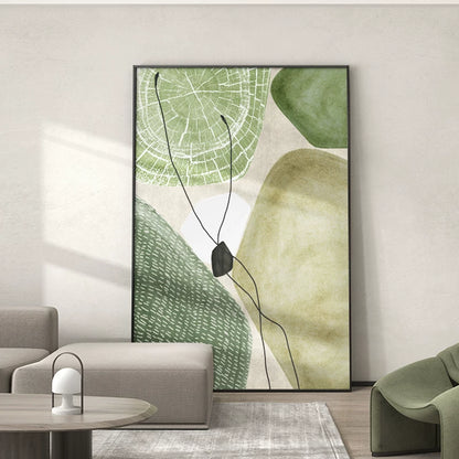 Arte da parete astratta e materica minimalista – Tela neutra con cornice in alluminio