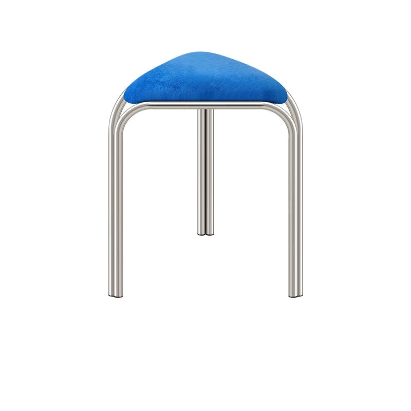 Bauhaus Stainless Steel Triangle Stool — Stackable Mid-Century Modern Design for Dining & Vanity