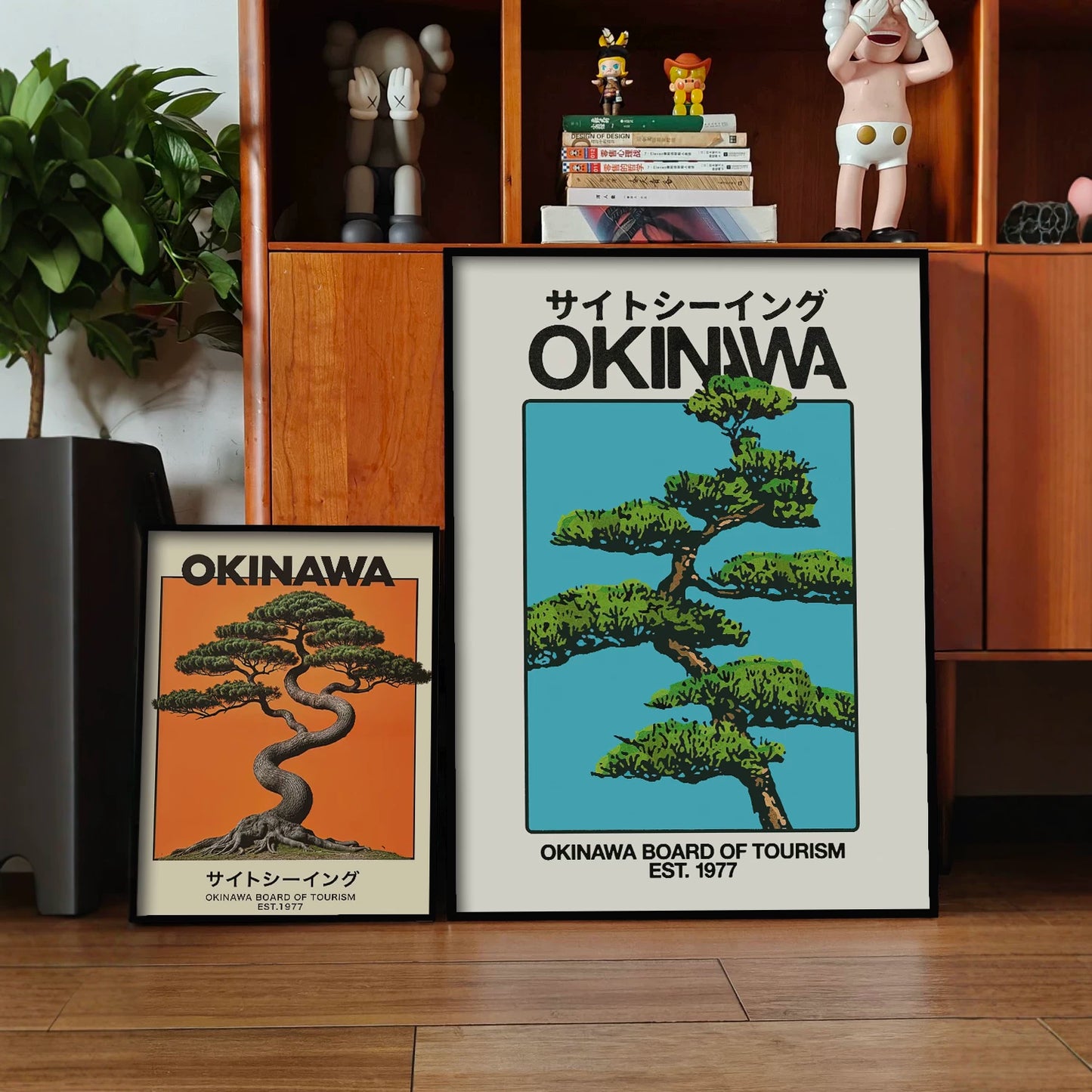 Okinawa Vintage Travel Poster – A Mid-Century Japanese Bauhaus Wall Art with Aluminum Frame