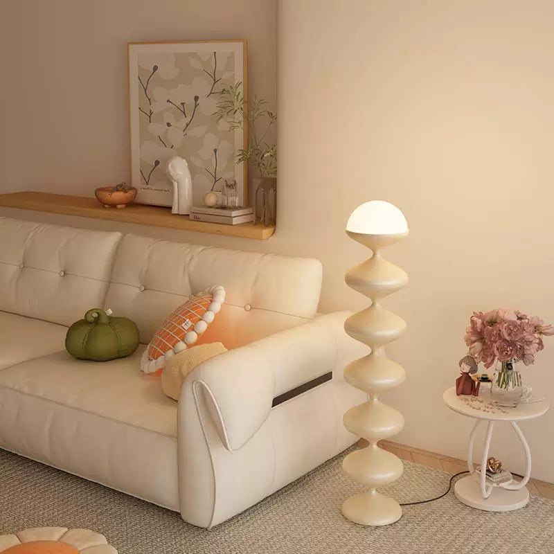 French Gourd Floor Lamp – Creative Mid-Century Design & Modern Cream Style