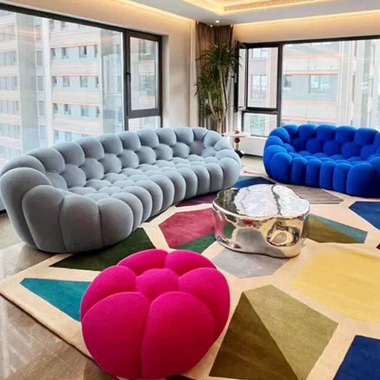 French Italian Trending Bubble Soccer Artistic Curved Elegant Sofa