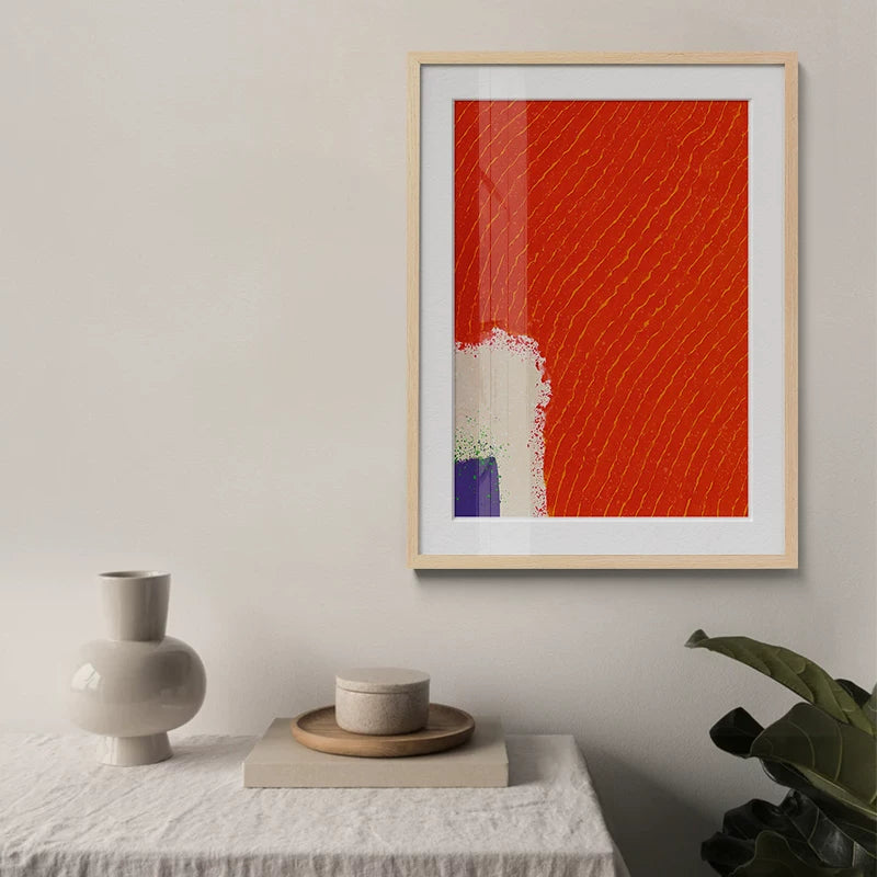 Opera d'arte da parete astratta Hsiao Chin Bold – Studio sui colori blu, giallo e rosso