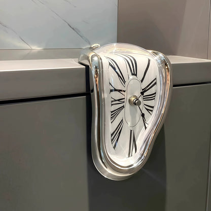 Surrealist Melting Clock – Retro Roman Numeral Desk Corner Clock for Creative Home Decor