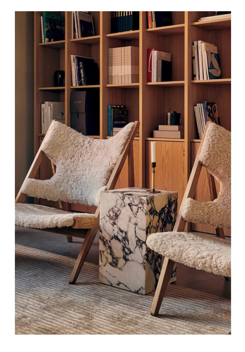 Solid Wood High-Back Lounge Chair — Minimalist Luxury & Creative Designer Style
