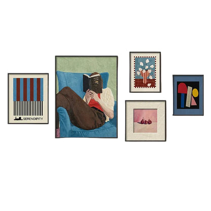 Mid-Century Bauhaus Wall Art – Vibrant Dopamine Geometric Prints for Living Room & Bedroom