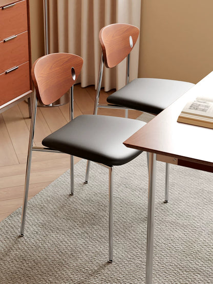 Retro Stainless Steel Lounge Chair – Mid-Century Designer Dining Seat for Cafe & Modern Home