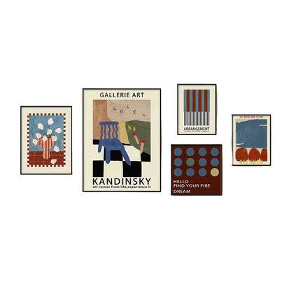 Mid-Century Bauhaus Wall Art – Vibrant Dopamine Geometric Prints for Living Room & Bedroom