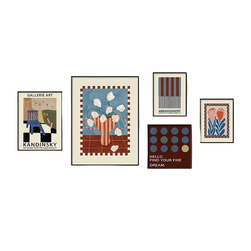 Mid-Century Bauhaus Wall Art – Vibrant Dopamine Geometric Prints for Living Room & Bedroom