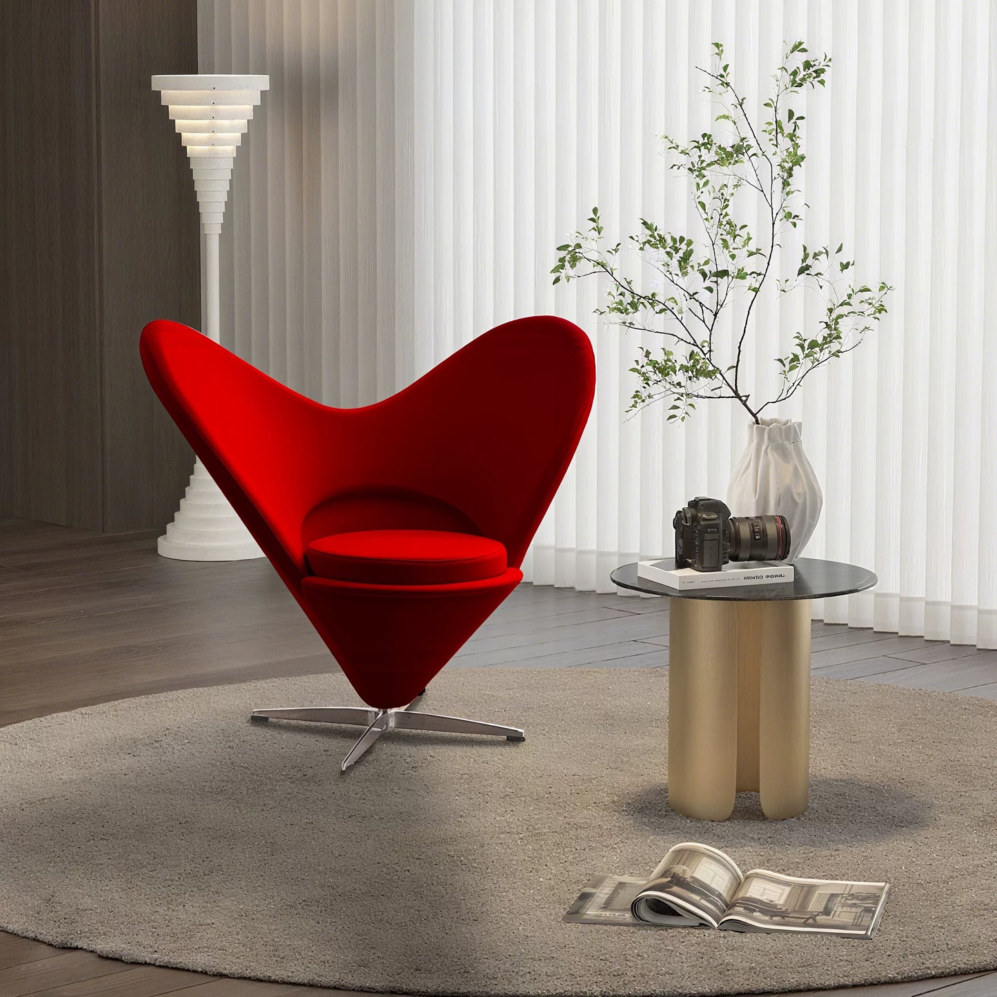 Sillón giratorio Designer Heart: una fusión de estilo romántico y comodidad diaria