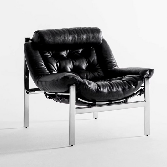 Bauhaus Style Lounge Chair Genuine Leather Designer Single Sofa