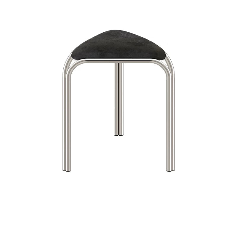 Bauhaus Stainless Steel Triangle Stool — Stackable Mid-Century Modern Design for Dining & Vanity
