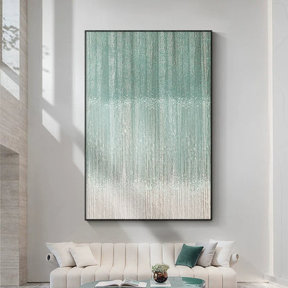 Arte da parete astratta e materica minimalista – Tela neutra con cornice in alluminio