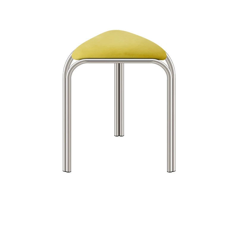 Bauhaus Stainless Steel Triangle Stool — Stackable Mid-Century Modern Design for Dining & Vanity