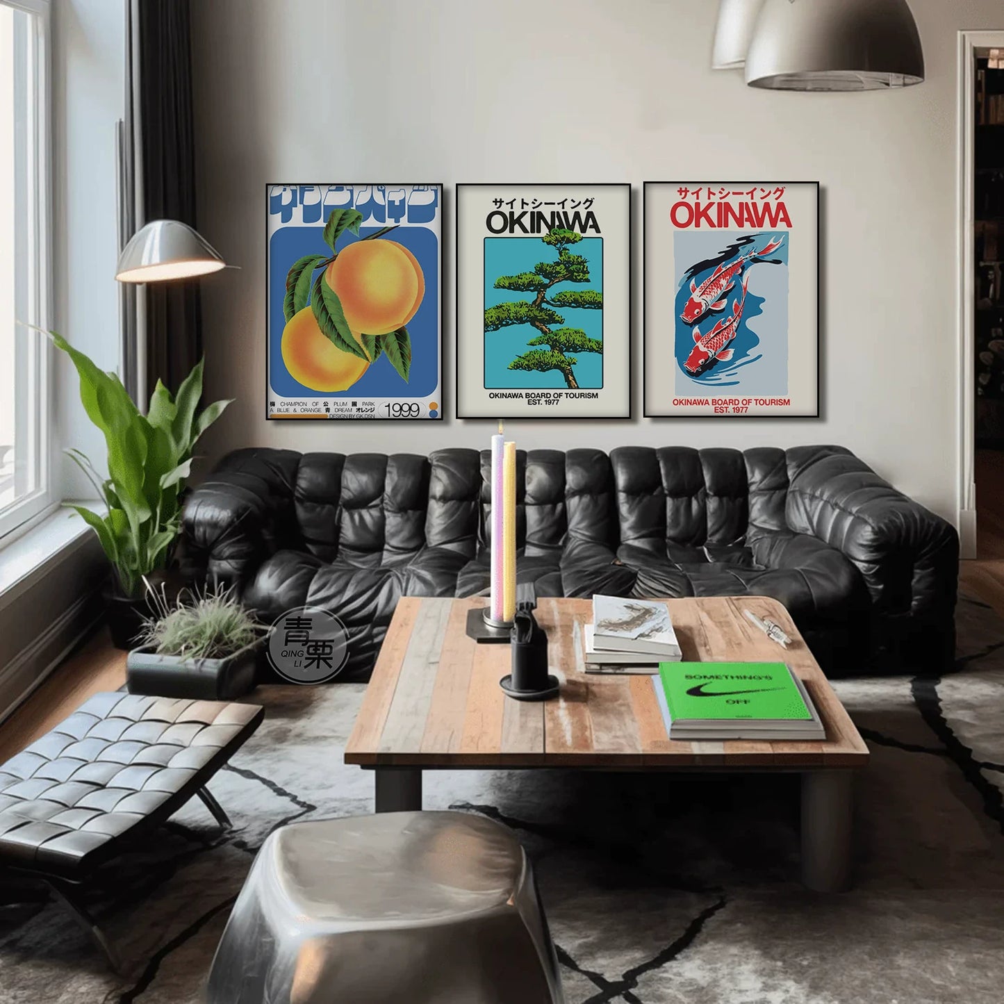 Okinawa Vintage Travel Poster – A Mid-Century Japanese Bauhaus Wall Art with Aluminum Frame