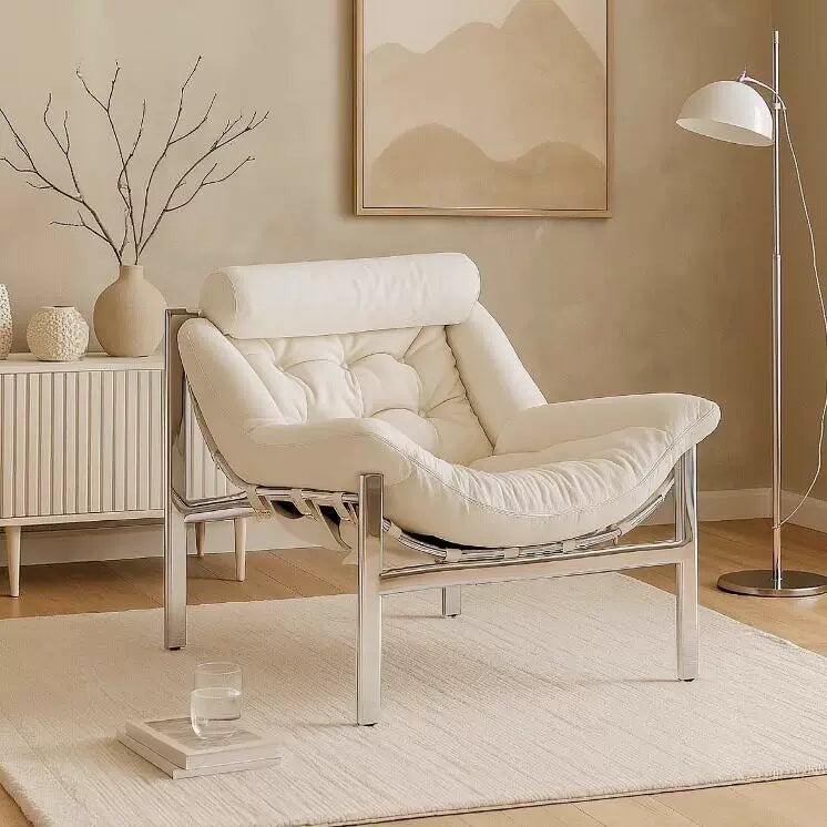 Bauhaus Style Lounge Chair Genuine Leather Designer Single Sofa