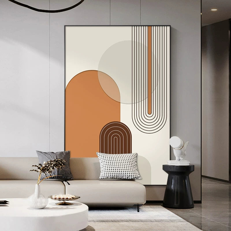 Arte da parete astratta e materica minimalista – Tela neutra con cornice in alluminio