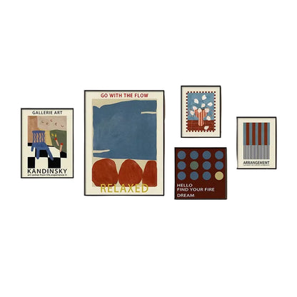 Mid-Century Bauhaus Wall Art – Vibrant Dopamine Geometric Prints for Living Room & Bedroom