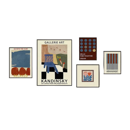 Mid-Century Bauhaus Wall Art – Vibrant Dopamine Geometric Prints for Living Room & Bedroom