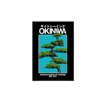Okinawa Vintage Travel Poster – A Mid-Century Japanese Bauhaus Wall Art with Aluminum Frame