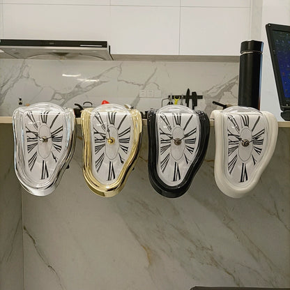 Surrealist Melting Clock – Retro Roman Numeral Desk Corner Clock for Creative Home Decor