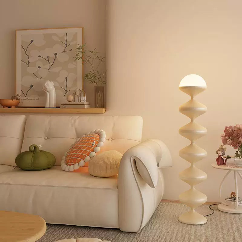 French Gourd Floor Lamp – Creative Mid-Century Design & Modern Cream Style